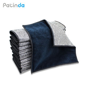 माइक्रोफाइबर सफाई कपड़े तार डबल-पक्षीय चांदी के तार वाले कपड़े रसोई पकवान तौलिए तार साफ कपड़े - Product Image 1