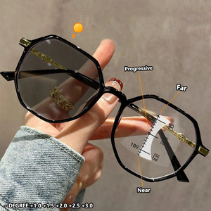<span class=keywords><strong>Lunettes</strong></span> <span class=keywords><strong>de</strong></span> lecture <span class=keywords><strong>progressives</strong></span> multifocales <span class=keywords><strong>de</strong></span> haute qualité, style tendance, photochromiques, anti-lumière bleue, ultra-légères pour hommes et femmes - Product Image 1