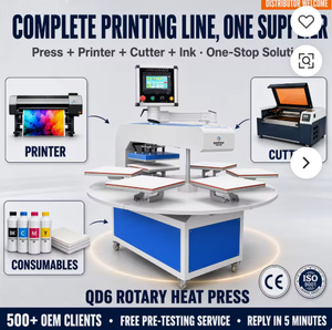 16X24 Automatic Carousel 6 Station Heat Press Machine With Laser Alignment For Dtf Print Cotton Vinyl Sportswear Polo T-shirt