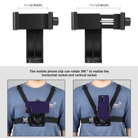 Sangle de caméra en nylon durable PULUZ 5-en-1 avec fixation corps, ceinture de poitrine et pince pour téléphone portable et caméra d'action