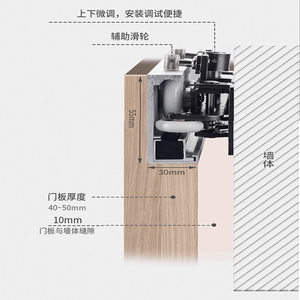 Puerta Corredera de Vidrio Invisible sin Rieles para Cocina y Baño con Mecanismo de Empuje y Deslizamiento - Product Image 2