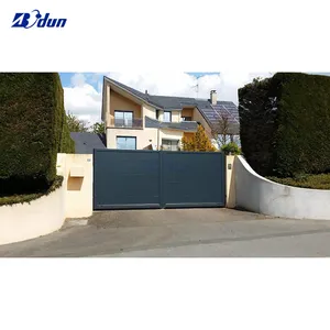 High quality aluminum wrought iron long life time powder painting metal driveway automatic sliding folding gate