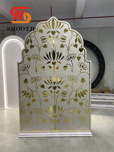 Nuevo y Elegante Fondo Personalizado para Bodas, Soporte para Fondo de Acrílico Dorado, Arco de PVC - Product Image 3