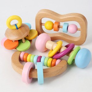 Vente Chaude : Hochets en Bois Classiques pour Bébé, en Gros, pour l'Éveil et l'Éducation Précoce Montessori - Product Image 2