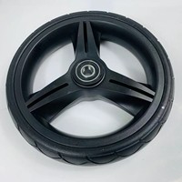 Roue à rayons en plastique de 7,5 pouces pour poussette, roue en PU pour poussette de bébé