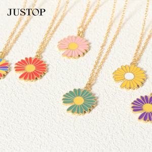 สร้อยคอระย้ารูปดอกเดซี่สไตล์คลาสสิกสำหรับผู้หญิงสร้อยคอทองเหลืองน่ารักสำหรับของขวัญครบรอบหมั้น - Product Image 5