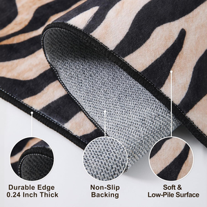 <span class=keywords><strong>Tapis</strong></span> d'intérieur en polyester pelucheux à imprimé zèbre, style moderne, marron, noir et or, pour salon - Vente en gros directe usine - Product Image 6