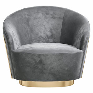 <span class=keywords><strong>Fauteuil</strong></span> <span class=keywords><strong>pivotant</strong></span> d'appoint de luxe en acier inoxydable, rembourrage en tissu velours capitonné, pour hôtel, villa, salon - Product Image 6