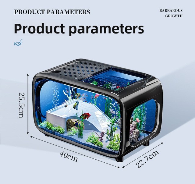 Customizable Clear View Aquarium Tank Small Ecosystem Habitat for Fish Turtle and Aquatic Pets Home Decor and Display