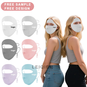 Masque facial intégral en soie glacée respirant avec protection UV et logo personnalisé pour femme, idéal pour les sports d'été en extérieur et la protection solaire. - Product Image 1