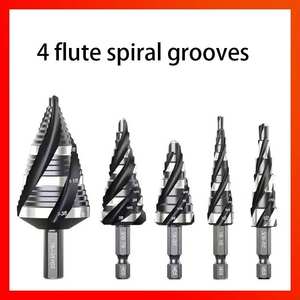 ชุดดอกสว่านเจาะกลางแบบหกเหลี่ยม 5 ชิ้น ขนาด 1/8-1-3/8 นิ้ว ทำจากเหล็กไฮสปีด (HSS) ความยาวใช้งาน 35 มม. - Product Image 3