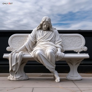 Estatuas de Jesús Meditando en Mármol Blanco para Navidad, Adorno para el Hogar o Exteriores, OAMJ-03, Brasil - Product Image 1