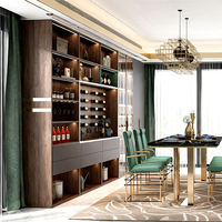 Meubles de bar sur mesure de luxe moderne XINGRUO LG4, armoire à vin sur mesure en bois pour villa