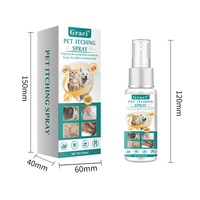 Spray anti-démangeaisons Graci pour animaux de compagnie 60ml – Brume apaisante douce pour le confort de la peau des chiens et des chats, soin du pelage, vente en gros, fournisseur OEM ODM