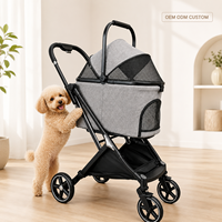 Poussette pour animaux de compagnie de haute qualité, en tissu Oxford luxueux, pliable, imperméable, confortable, à quatre roues, pliage à une main, pour une utilisation en extérieur