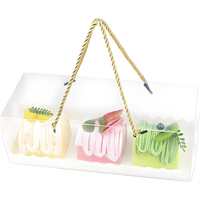 Boîte à gâteau rectangulaire en plastique transparent, boîte à gâteau en PET transparente en forme de cube, boîte à gâteau roulé suisse avec poignées, boîte à dessert portable