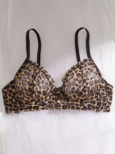 2025 Europa 'S Nieuwe Sexy Luipaardprint Verzamelde Beha Franse Eenvoudige Semi-Doorzichtige Erotische Dameslingerieset - Product Image 3