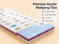 Ensemble de Mahjong Américain Tropical Brise d'Été Violette, 160 Tuiles, Acrylique 4 Couches, Grand Format, Prêt à Expédier