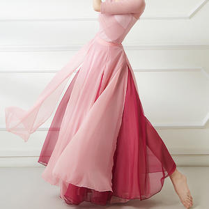 Offre Spéciale deux tons en mousseline de soie Wrap jupes de <span class=keywords><strong>danse</strong></span> Costume de <span class=keywords><strong>danse</strong></span> <span class=keywords><strong>classique</strong></span> chinoise jupe fluide à 720 degrés pour les femmes - Product Image 4