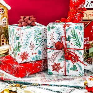 Christmas <b>Wrapping</b> <b>Paper</b> Roll 46.8 Square Feet Double Side Eco-Friendly Gift Craft <b>Paper</b> Floral Botanical Winter Green Pattern - Product Image 2