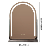 Miroir de maquillage LED simple face avec cadre métallique, miroir de coiffeuse haut de gamme pour dortoir, chambre de fille et maison