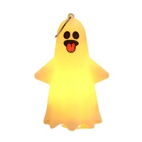 Lampe de nuit LED portable en plastique en forme de main fantôme d'Halloween, pour décoration de fête extérieure, accessoire de visage effrayant, lumière d'ambiance et à activation par le claquement