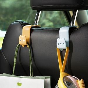 Modern Cute Cat Simplicity Hanger Bar <b>Car</b> Seat <b>Hook</b> Behind-seat Accessories Organizer Plastic 2pcs JY Brand - Product Image 2