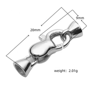 Vente en gros de fermoirs mousquetons de haute qualité en argent sterling S925 de 9mm pour collier de perles