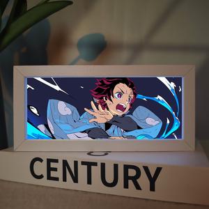 Lampada LED Anime 2025 Demon Slayer Luce Notturna 3D Anime Lampada da Tavolo Chainsaw Man Supporto Luminoso RGB con Personaggi di Film - Product Image 2