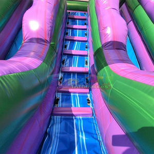 Toboggan aquatique gonflable tropical pour enfants, pour fêtes en plein air, usage commercial, avec zone de jeux aquatique. - Product Image 5