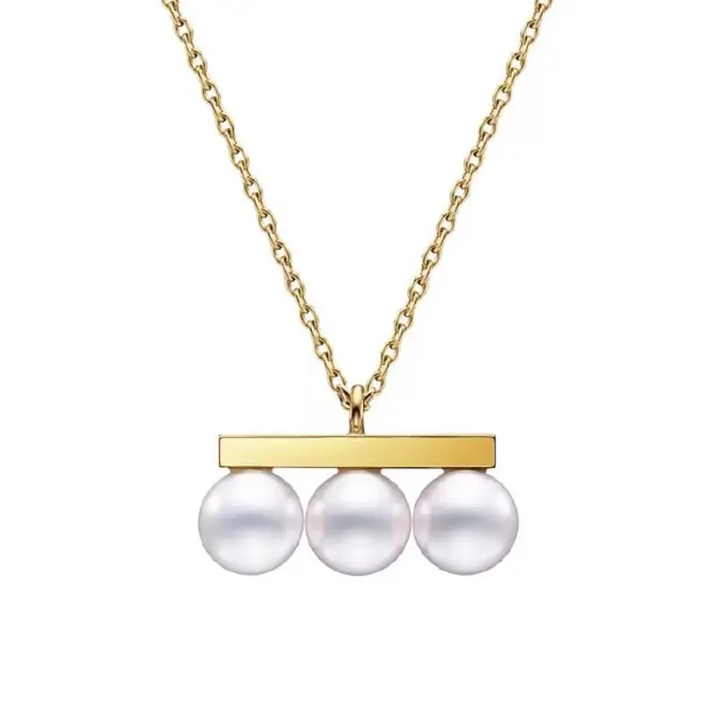 Prix de gros chaîne plaquée or coréenne s925 collier en argent Sterling 8MM collier de perles de coquillage pour filles cadeaux