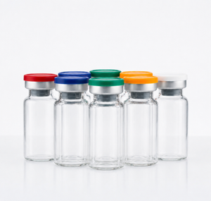 Elite Neutral Borosilicate Glass Vial Sets USP Type I 2ml 5ml 10ml Laboratory Vials with Butyl Rubber <b>Stopper</b> and Flip-Off Caps - Product Image 1