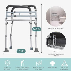 Yaşlı güvenlik çerçevesi için yükseklik genişliği ayarlanabilir tuvalet ray Fit herhangi bir tuvalet tıbbi malzemeler - Product Image 4