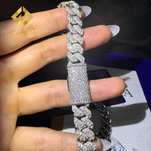 <b>VVS</b> moissanite cuban <b>chain</b> 10mm <b>VVS</b> Clarity moissanite cuban <b>chain</b> silver - Product Image 4