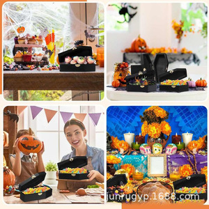 Wooden Halloween Coffin Boxes Customized Rectangle Shape <b>Party</b> Decorations Snack Candy Storage DIY Jewelry <b>Box</b> Personalized - Product Image 4