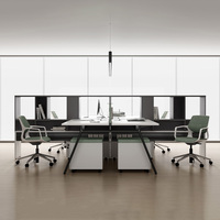 Poste de travail modulaire personnalisé pour 4 à 6 personnes, mobilier de bureau, bureau avec armoire de bureau, bureau de luxe, table d'ordinateur nordique