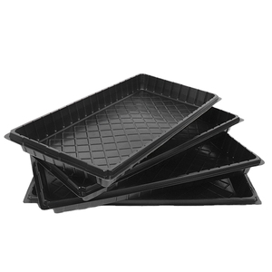 Greenhouse <b>Hydroponic</b> Rectangle Heavy Duty Reusable Eco-Friendly PET Plastic Nursery Flat Seedling & Microgreen Growing Tray - Product Image 1