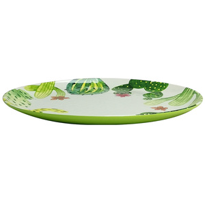 Assiettes en mélamine élégantes de 22 cm à motif <span class=keywords><strong>cactus</strong></span> <span class=keywords><strong>aquarelle</strong></span>, décoration de bureau pour espaces à thème désertique - Product Image 4