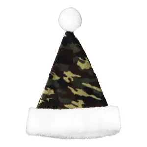 Camouflage Plush Santa Hat Adult Christmas Santa Ha camouflage Christmas Hat