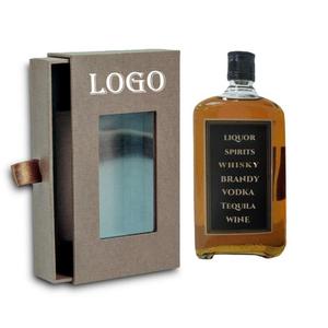 Bán Buôn Chất Lượng Cao Cứng Nhắc Màu Xám Tông Ngăn Kéo Cho Chai Rượu Vang Thanh Lịch Hiển Thị Cửa Sổ Rượu Vang Nho Hộp Cho Vodka Tequila - Product Image 2