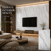 Panel de Pared de PVC UV Alternativo al Mármol Blanco MORLENX, Alto Brillo, Sin Costuras, para Proyectos de Decoración de Interiores