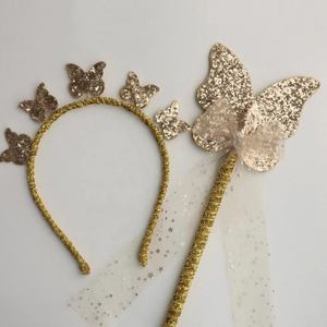 Lot de 2 baguettes de fée et serre-têtes pour enfants - Fournitures de fête pour Ramadan et remise de diplômes - Bâtons magiques scintillants colorés - Product Image 4