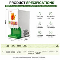 Distributeur de boissons commercial OEM à 4 robinets, machine à mélanger les jus de fruits, machine à boissons froides pour restaurant