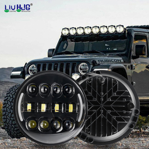 Faro LED da 7 Pollici con Logo Personalizzato, Nuovo Tuff Plus 12V, Illuminazione Anteriore DRL 4x4 per Moto e Auto, in Lega di Alluminio, Universale - Product Image 1