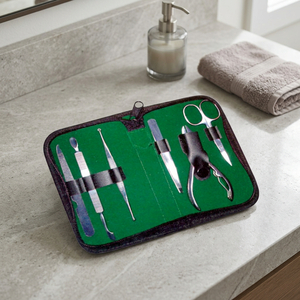 ASAP Custom-made Steel Manicure Kit 5-in-1 <b>Nail</b> Clipper <b>Nail</b> File Cuticle Pusher <b>Nail</b> Cleaner Cuticle Nipper Eyebrow Set - Product Image 5