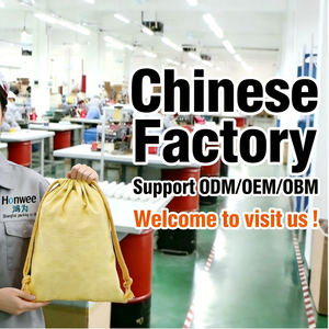 Bolsa <span class=keywords><strong>de</strong></span> Lona <span class=keywords><strong>de</strong></span> Algodón con Cordón Doble y Logotipo Personalizado Honwee, Bolsa para Zapatos con Cordón - Product Image 5