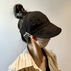 Gorra de béisbol de secado rápido con soporte para máscara, protección UV, plegable, unisex, para verano, color negro MZ60-A, beige MZ60-L, caqui MZ60-C - Product Image 1