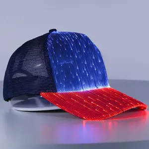 New Fashion Dazzling Cool Hat LED Light-emitting Hat Black White Couple Duckbill Baseball Hat