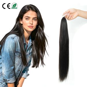 Extensiones de Cabello Humano Brasileño Remy con Micro-Anillos, 100g, 14-30 Pulgadas, Liso, Color Personalizable, Sin Enredos - Product Image 1
