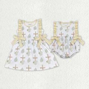 Conjunto de Ropa para Bebé Niña con Estampado de Huevos de Pascua y Lazo Grande - Product Image 5